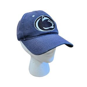 Vtg Penn State Nittany Lions Fitted Cap Hat Size 6 7/8 Football Navy White